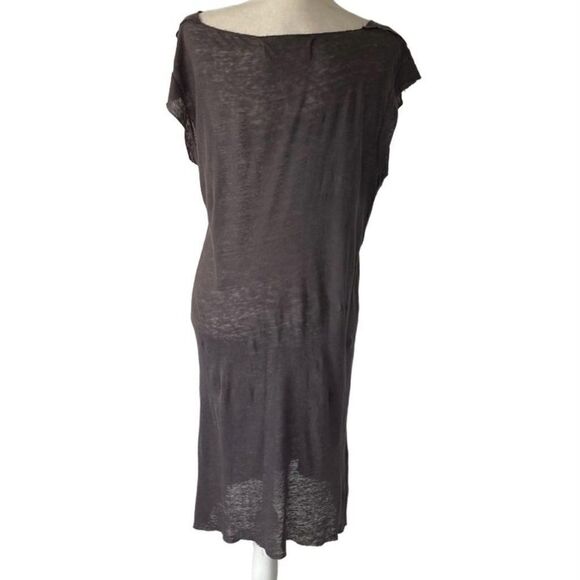 Velvet Graham & Spencer Linen Gray Maxi  Raw Hem Dress SZ P - Picture 2 of 10